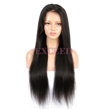 Straight Front Lace Wigs Unprocessed Brazilian Human Hair